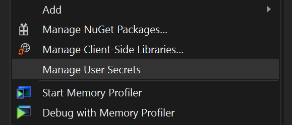 未找到組態檔“secrets.json”并且不是可選的 (.NET 6)