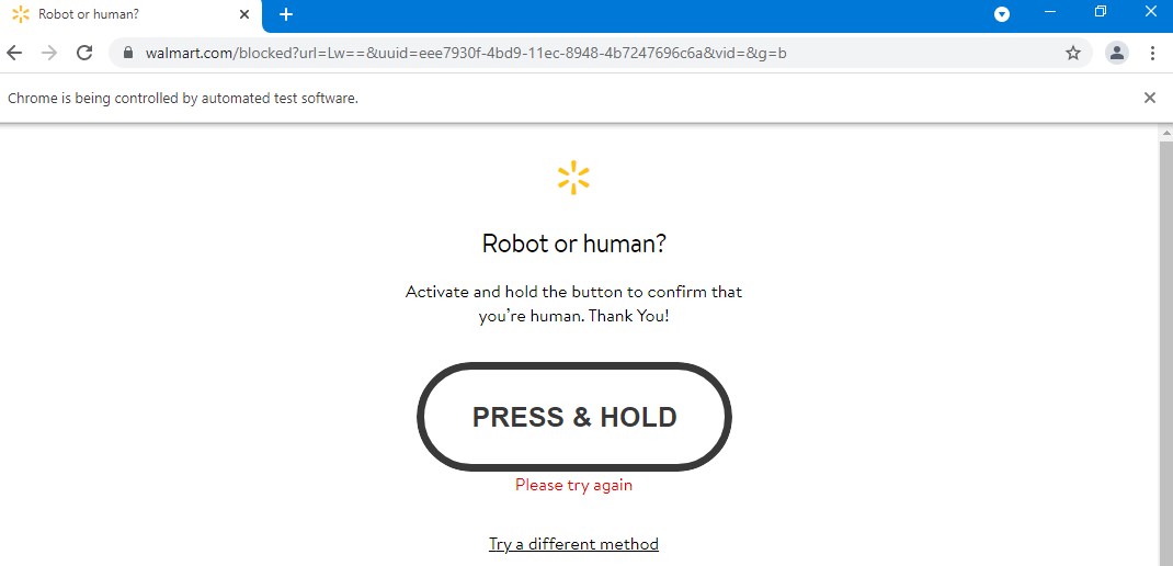 如何使用 Selenium Webdriver 避開 Walmart 的封鎖