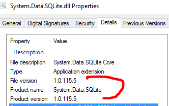 無法加載檔案或程式集 'System.Data.SQLite,版本 = 1.0.115.5