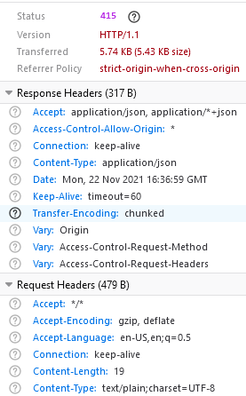 使用 Fetch API javascript 將 Content-Type 設定為 application/Json