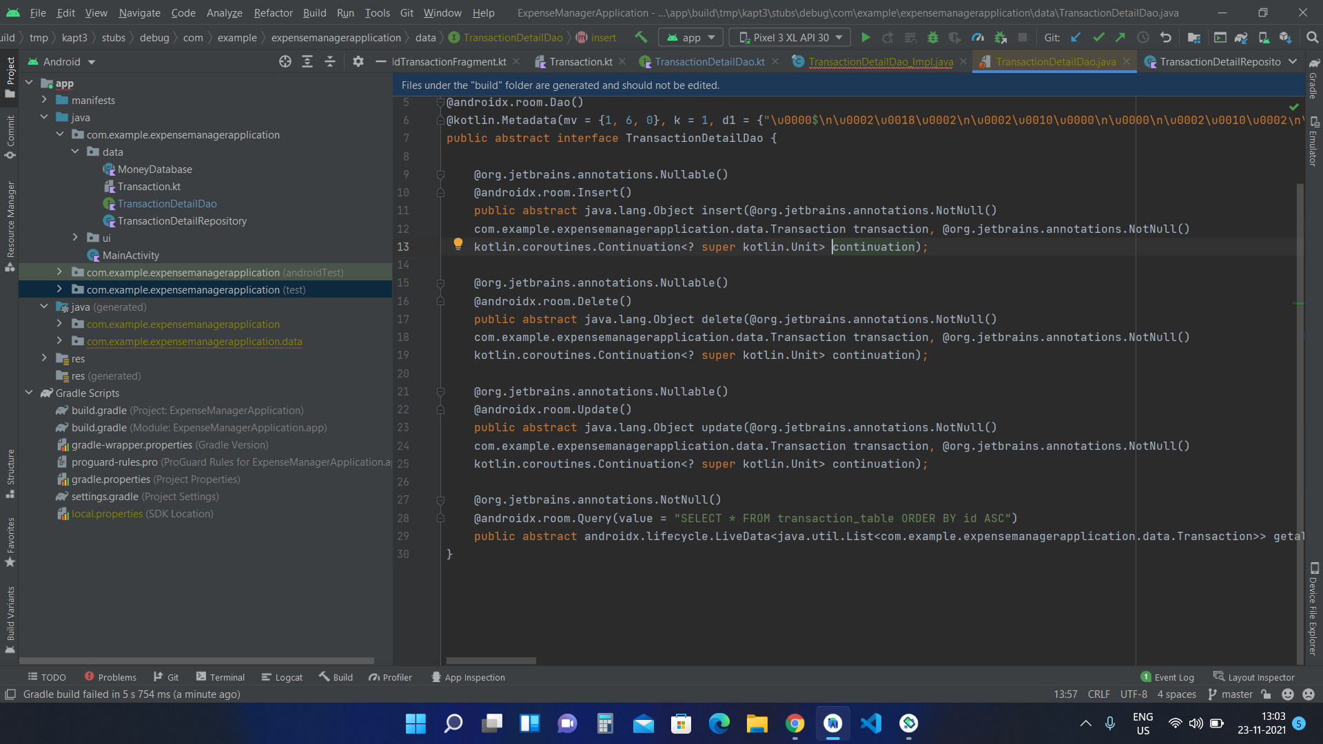 我在 Kapt Debug Kotlin 中遇到錯誤。我在 gradle 檔案中有更新版本的依賴項。仍然面臨這個問題
