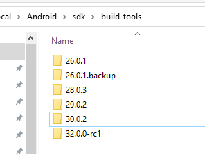 Ionic Cordova Android：找不到可用的 Android 構建工具。30.x 安裝的最高版本是 30.0.2；所需的最低版本為 30.0.3