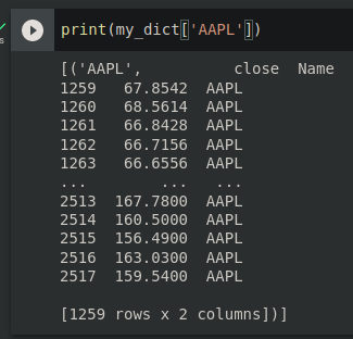 從字典創建資料幀時出現 StopIteration 錯誤
