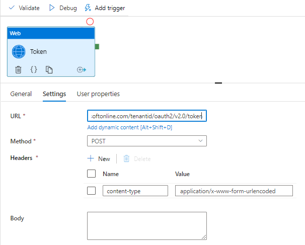 在 Azure 資料工廠的 Web 活動中使用 OAuth2.0