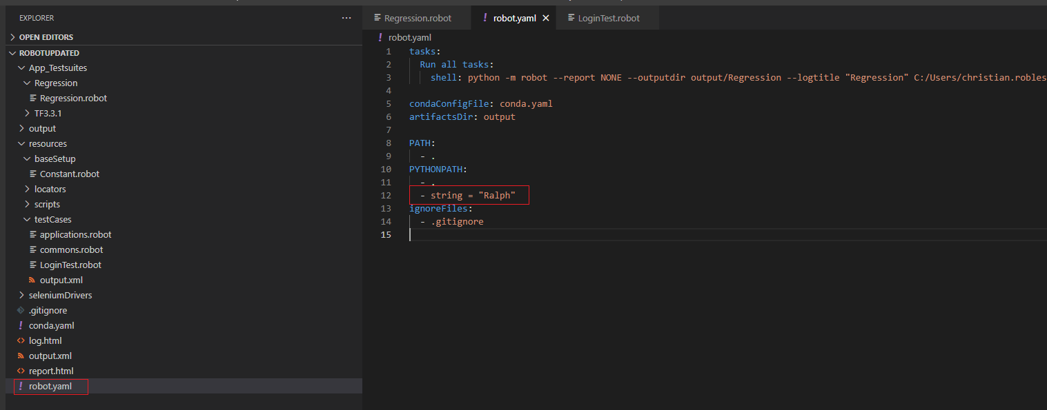 Robot Framework 使用 yaml 檔案引數化
