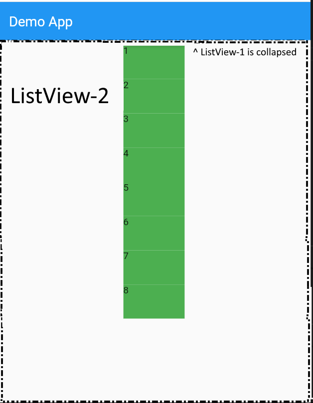 無法在一列中使用兩個 ListView 獲得簡單的應用程式