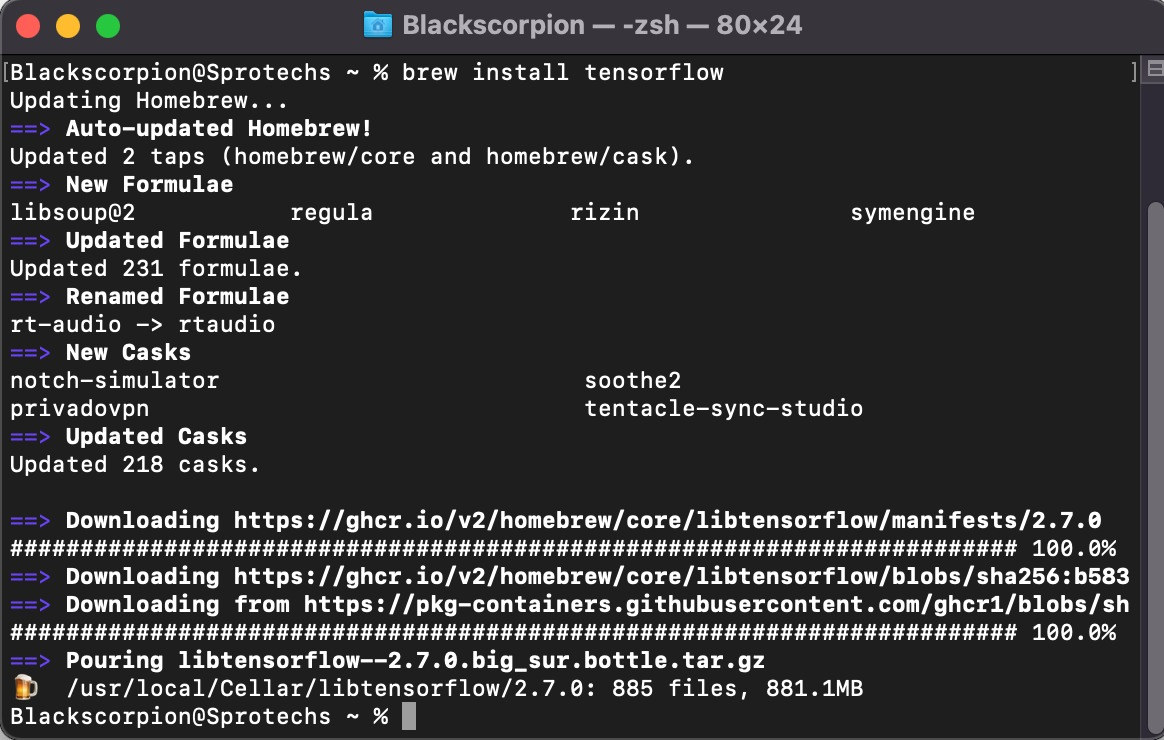 如何在 Mac 2020 M1 (silicon) 上為 deeplearnig 安裝 Tensorflow