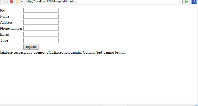 在jsp頁面中給用戶輸入之前獲取SQLexception錯誤