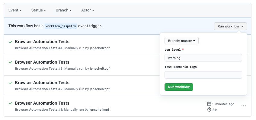 如何從 Github API 觸發“workflow_dispatch”?