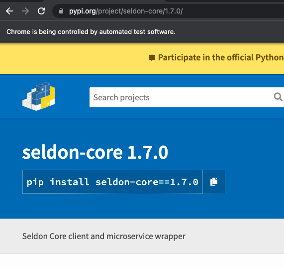 如果找到，我想單擊該特定版本（seldon-core 1.7.0）