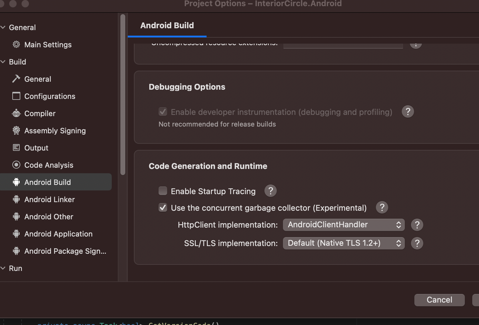 xamarin.android：tls 支持不可用（突然）