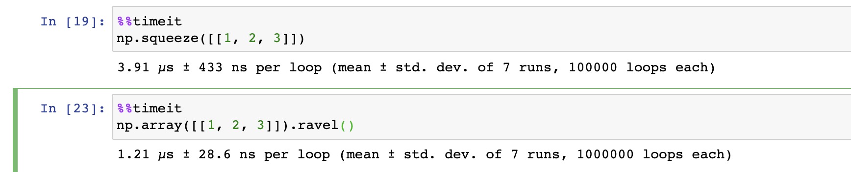 Numpy:從 1 行的二維陣列中獲取一維陣列
