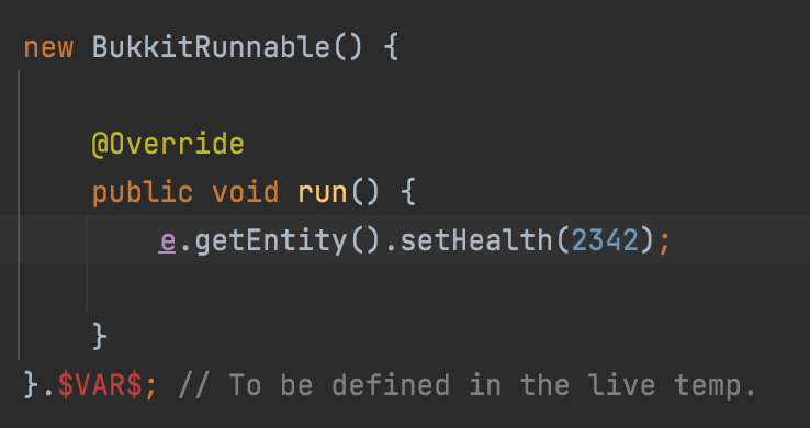 如何使用當前行（Intellij）創建自己的實時模板