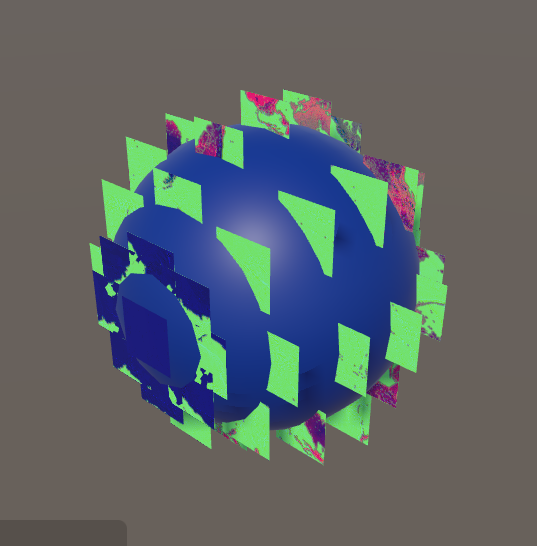 Unity - 用從網路加載的 64 多個獨立地球衛星圖塊完全包裹球體