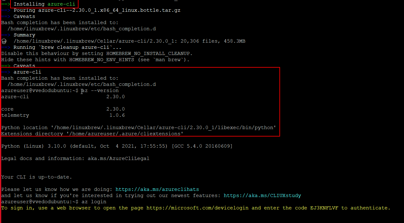 如何使用自制軟體在 Ubuntu 20.04 中正確安裝 azure-cli？