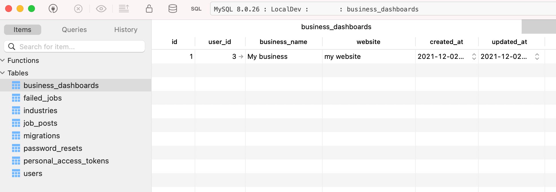 Laravel 8：檢查資料庫中的記錄是否為空