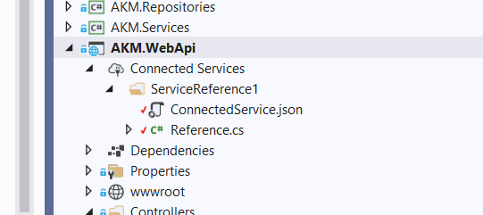 當我添加對我的專案的參考時，在 iis 上發布 .net core api 失敗