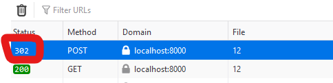 提交表單時 Laravel 重定向代碼 302