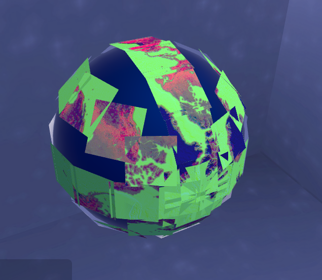 Unity - 用從網路加載的 64 多個獨立地球衛星圖塊完全包裹球體