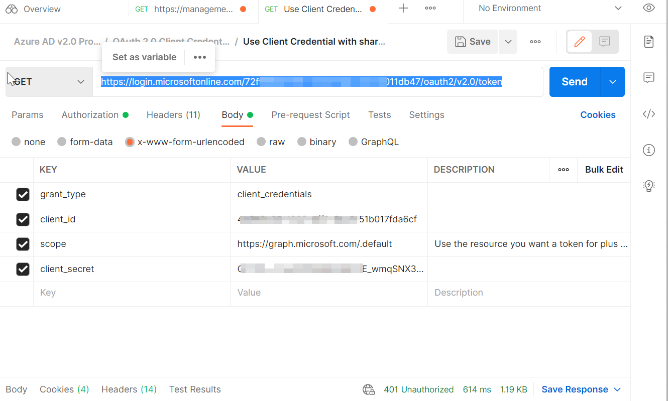 Azure 到 Auth0 連接 - 提供了無效的客戶端密碼