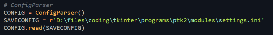 Tkinter 和 ConfigParser