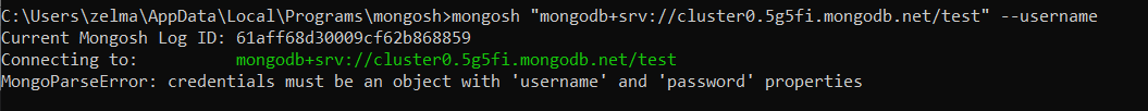 無法從 mongosh 終端連接 MongoDB Atlas