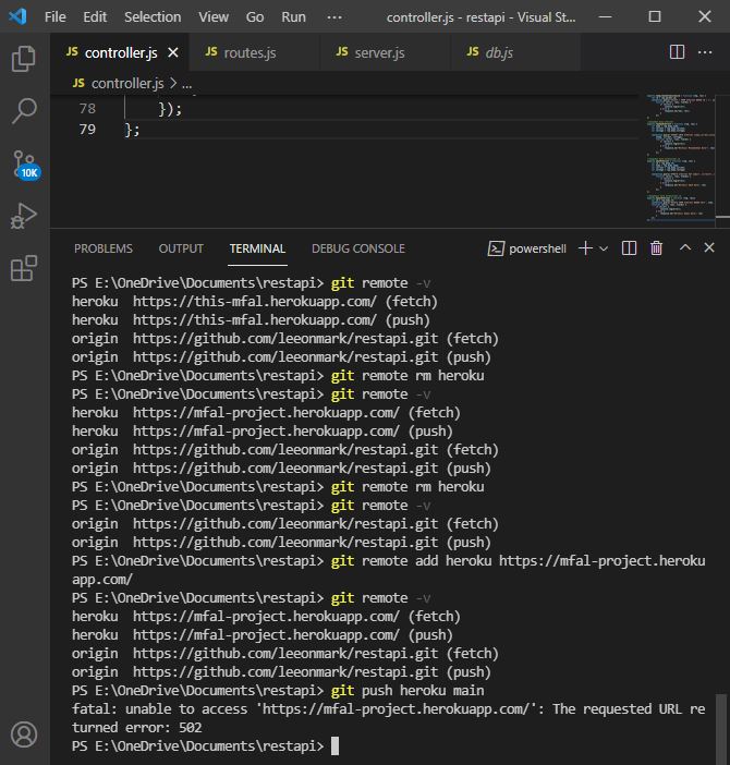 無法推送到 Heroku 主程式
