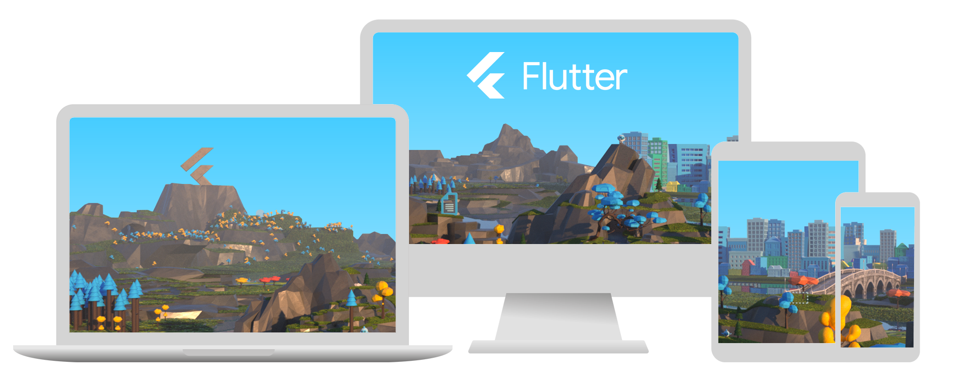 在所有螢屏上大放異彩，Flutter 支持 Android、iOS、iPadOS、Web、Windows、macOS 和 Linux