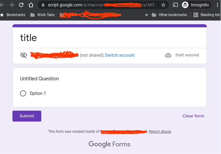 使用 url 查詢進行 Google 表單驗證