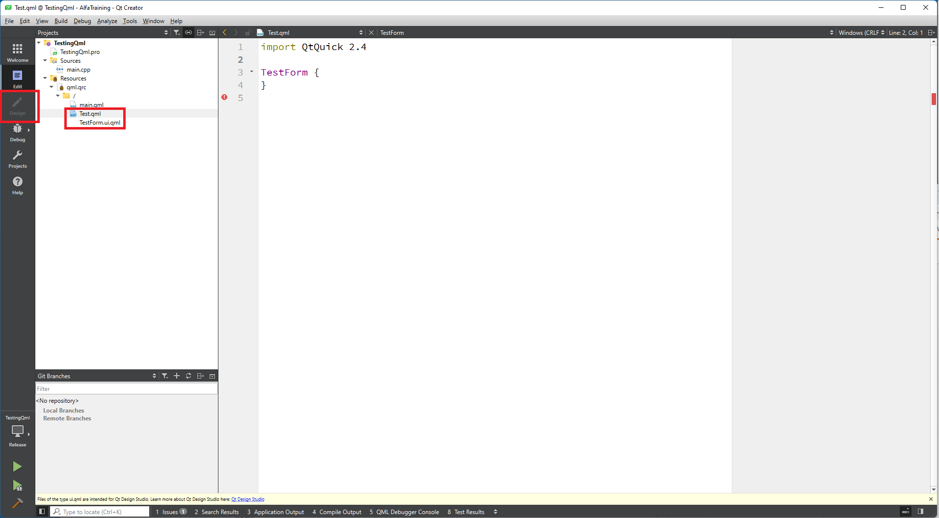 如何使用 Qt Creator 6.0.0 打開 QML-Form 檔案?
