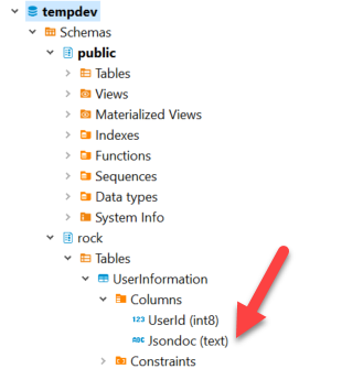 物體框架核心中 postgressql jsonb 的等效資料型別
