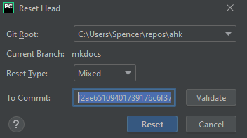 IntelliJ Gitlab 在不影響遠程分支的情況下在本地恢復到舊分支