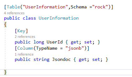 物體框架核心中 postgressql jsonb 的等效資料型別