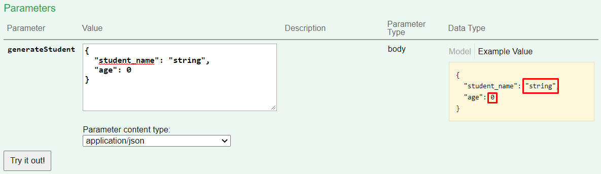 Swagger/OpenApi 模型示例值