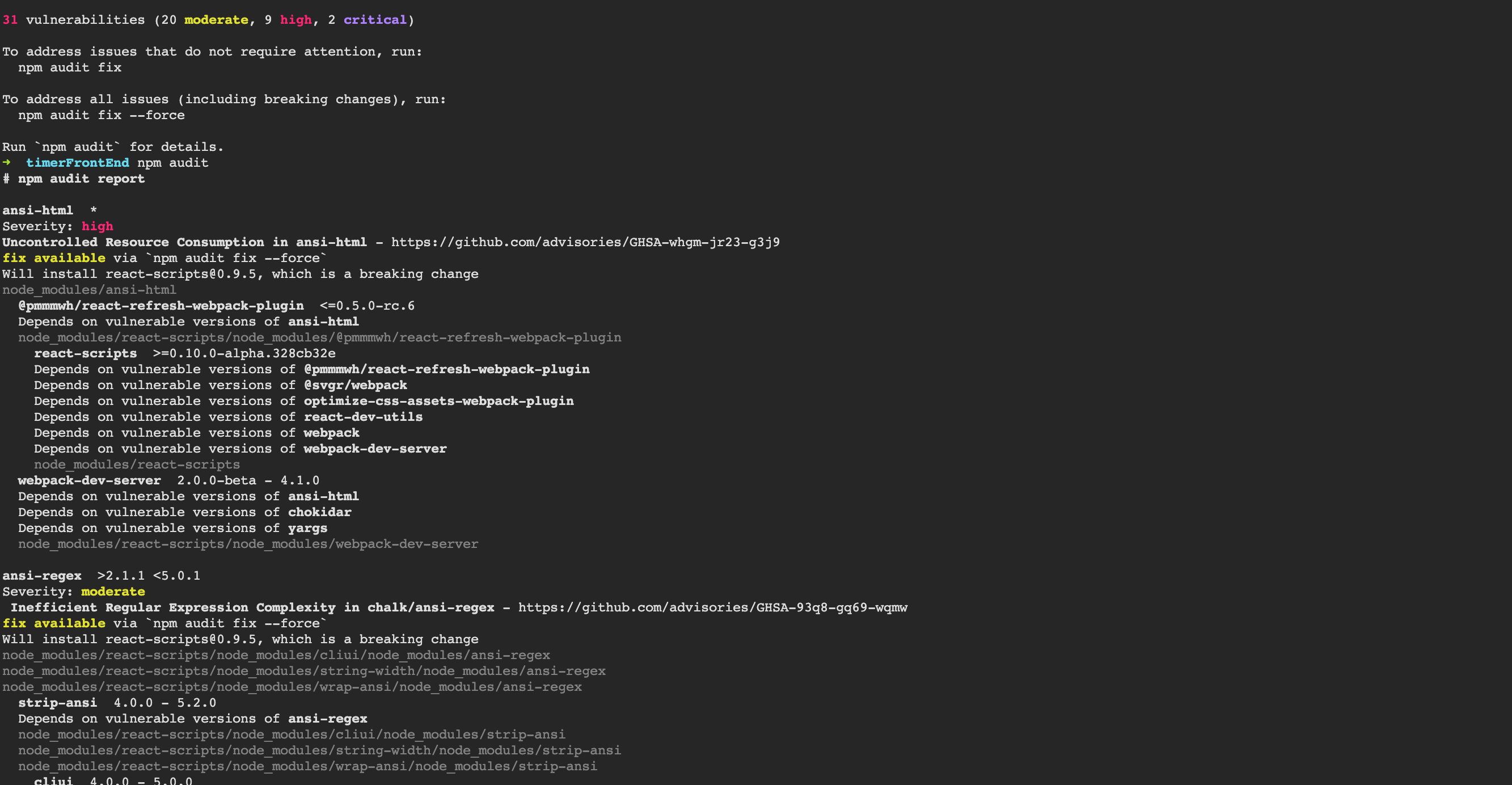 如何解決我的專案依賴漏洞(Webpack、Babel、React)