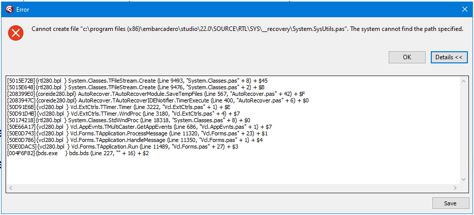 專案 Project1.exe 引發例外類 ERangeError 并顯示訊息“范圍檢查錯誤”