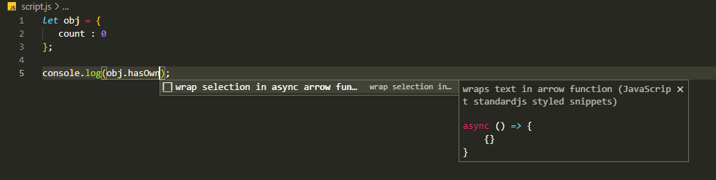 VS Code 中 JavaScript 的自動完成/建議/智能感知