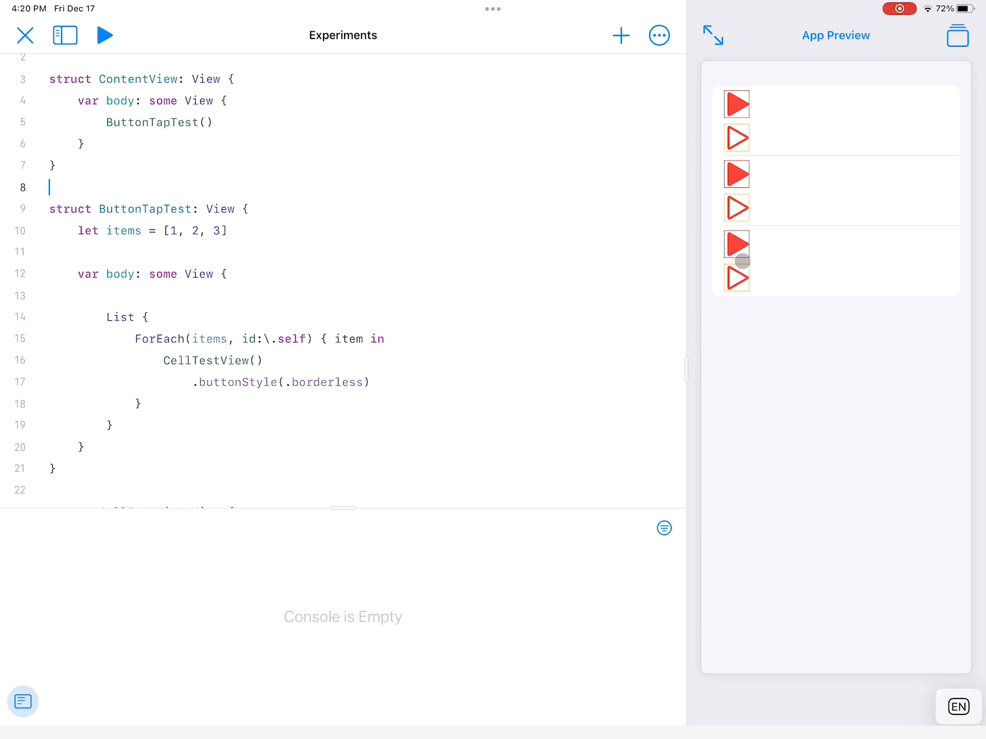 即使未“點擊”,SwiftUI List ForEach 視圖中的按鈕也會觸發?