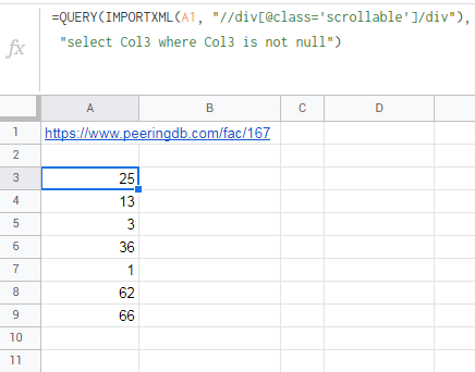 使用 IMPORTXML 檢索數字時遇到問題
