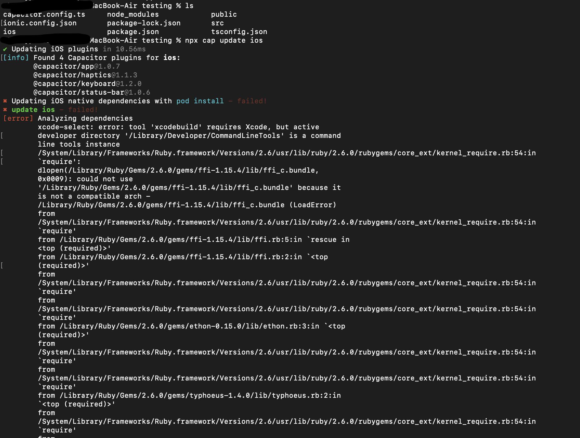 離子應用程式 Xcode 構建錯誤