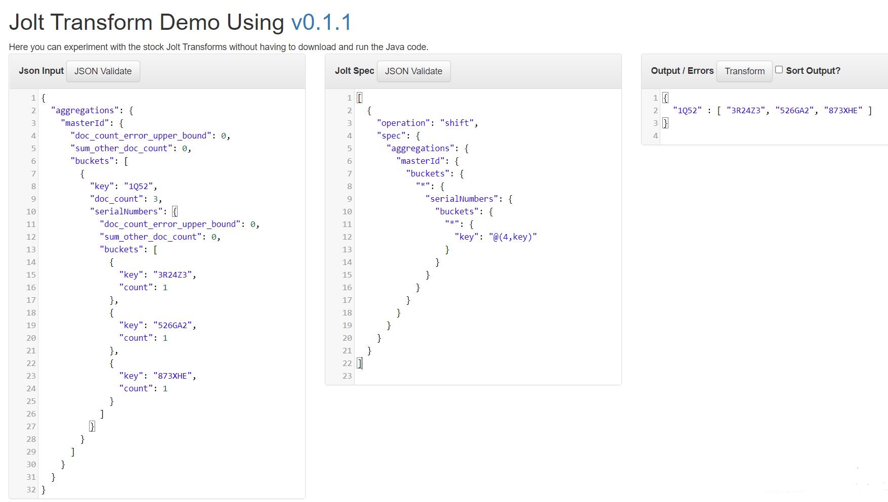 什么樣的 JSON JOLT Spec 來獲取鍵值輸出，其中鍵是資料值，值是陣列