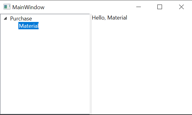 雙擊 TreeViewItem 以在 MainWindow 的網格中顯示 UserControl