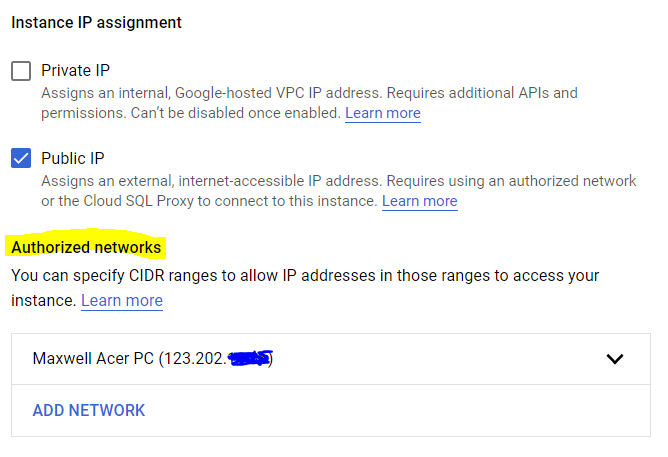 如何允許所有網路公共 ip 訪問我的資料庫？
