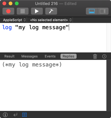 如何在 AppleScript 腳本編輯器的結果窗格中記錄/回顯字串?