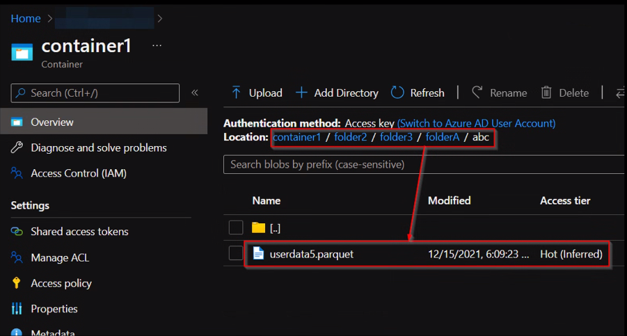 如何通過 azure 資料塊洗掉 ADLS gen2 中的子檔案夾