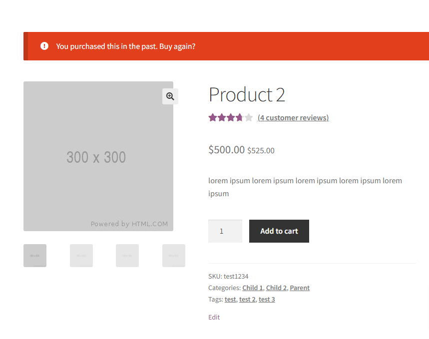 如果用戶以前購買過類似產品,如何在 woocommerce 結帳頁面上顯示自定義訊息