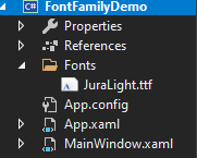 向 C# WPF 標簽添加了自定義字體。應用程式運行時不顯示