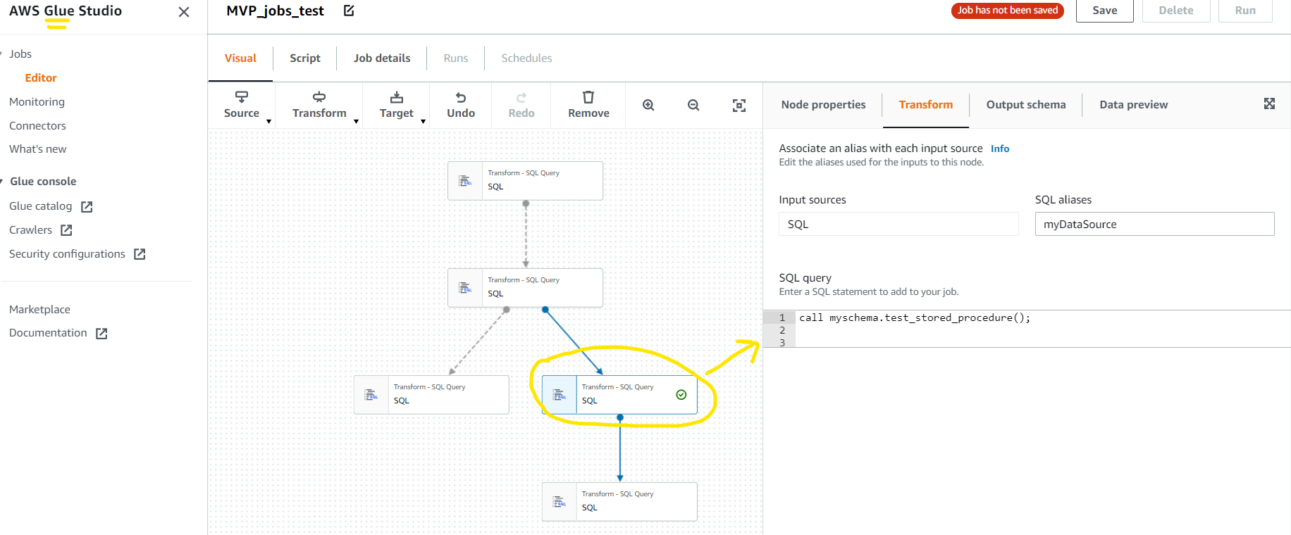 使用 AWS Glue 編排 Redshift 存盤程序