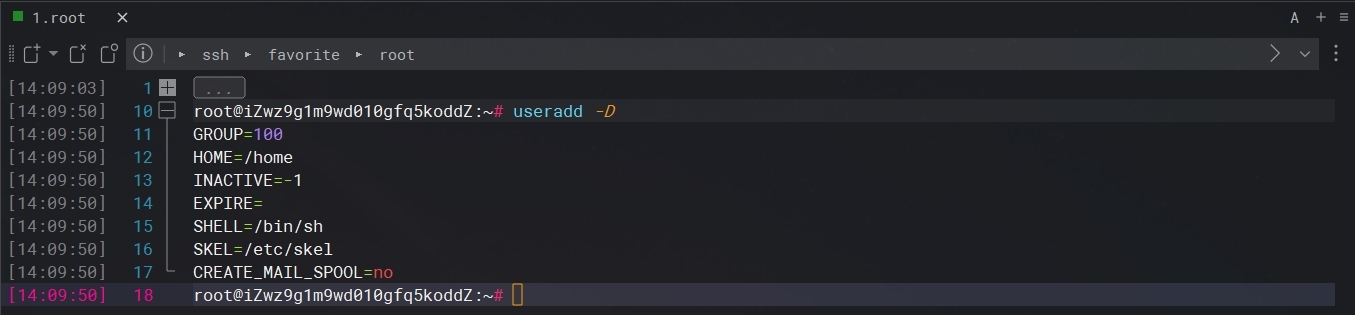 查看useradd默認配置