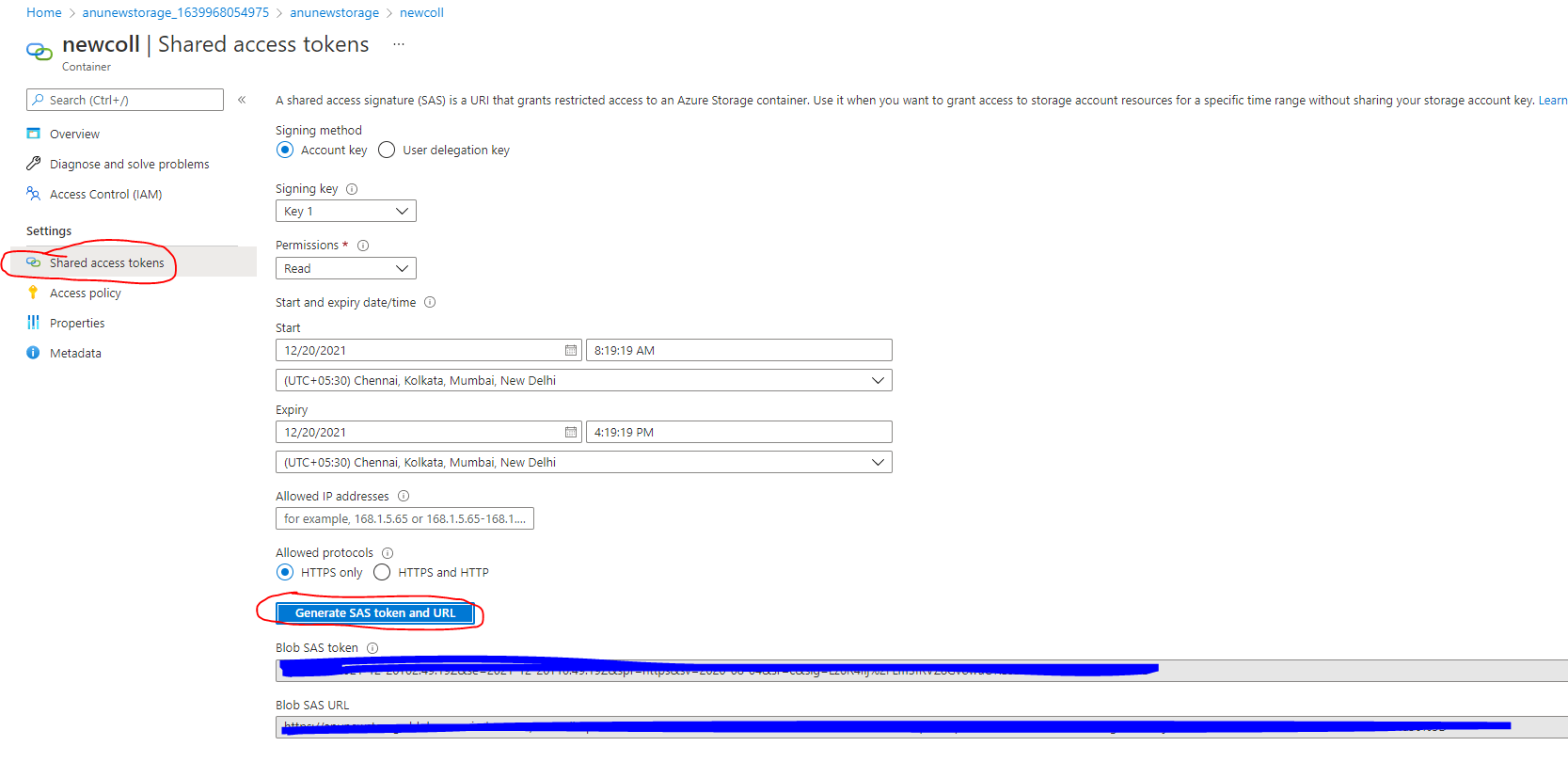 如何在 Azure Blob 存盤中將 Blob 呼叫設為私有？